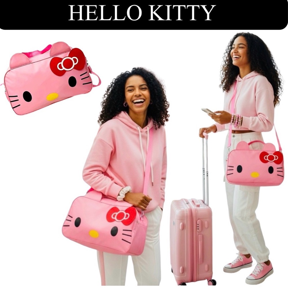 Sanrio Pink “Hello Kitty” Travel Bag, Large Capacity Travel Tote Bag, NIP